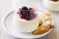 White chocolate panna cotta with berries