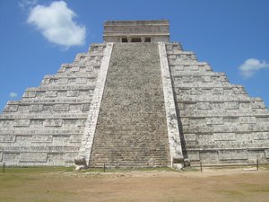 north side of El Castillo. north side of El Castillo.El Castillo (Spanish for "castle"), also known as the Temple of Kukulkan, is a Mesoamerican step-pyramid that dominates the center of the Chichen Itza archaeological site in the Mexican state of Yucatán.