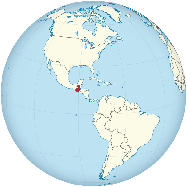 Guatemala on the globe (Americas centered).svg