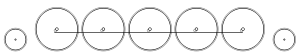 Diagram of one small leading wheel, five large driving wheels joined together with a coupling rod, and one small trailing wheel