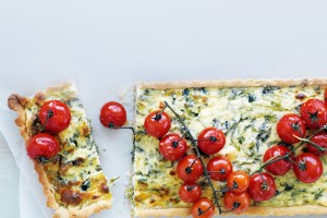 Spanakopita tarts with roasted cherry tomatoes