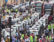 Anti-Uber protest photographed by David Holt