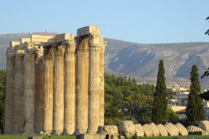 The Temple of Olympian Zeus in Athens.