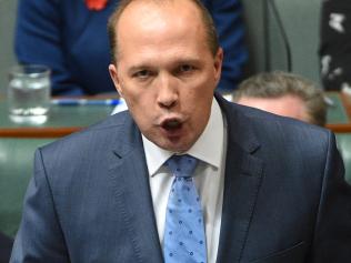 Minister for Immigration Peter Dutton during Question Time in the House of Representatives at Parliament House in Canberra, Tuesday, Nov. 8, 2016. (AAP Image/Mick Tsikas) NO ARCHIVING