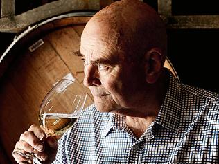 141122 TWAM EMBARGO FOR TWAM 22 NOV 2014 NO REUSE WITHOUT PERMISSION FEE APPLIES James Halliday tasting in his cellar Pic : Julian Kingma Picture: Captioned As