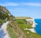 Clifftop path at the White Cliffs, Dover, England.