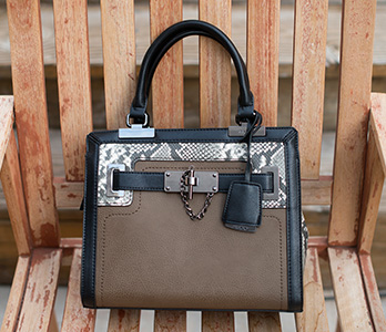 Black And Brown Aldo Snakeskin Satchel