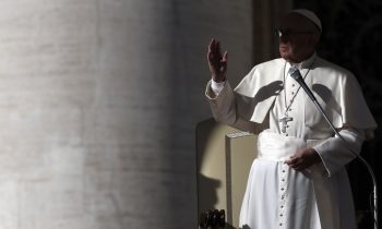 Pope Francis delivers his blessing during the weekly general audience in St Peter's Square (AP Photo/Gregorio Borgia)