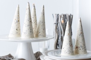 White christmas ice cream cones