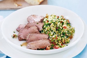 Chargrilled lamb with tabouli and yoghurt
