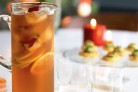 Iced lemon tea with herb and flower...