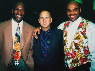 LOS ANGELES - 1992: Michael Jordan of the Chicago Bulls, Agent David Falk and Charles Barkley of the Philadelphia 76ers pose for a photo in 1992 in Los Angeles, California. NOTE TO USER:User expressly acknowledges and agrees that, by downloading and/or using this Photograph, user is consenting to the terms and conditions of the Getty Images License Agreement. Mandatory Copyright Notice: Copyright 1992 NBAE (Photo by Andrew D. Bernstein/NBAE via Getty Images)