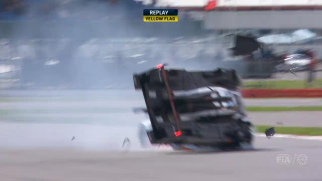 Webber's car in massive crash