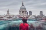 Into the future – London’s thoroughly modern Millennium Bridge eases the walk over the Thames to St Paul’s Cathedral. 