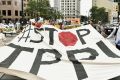 An anti-TPP protest last year in Atlanta, Georgia