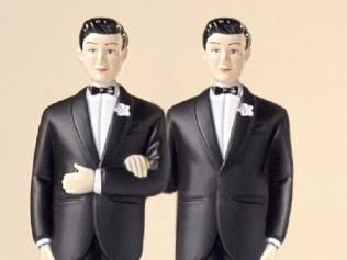 16/05/2012 NEWS: Wedding cake topper and flowers. Gay marriage. Same-sex marriage. Male figurines. Generic image. Thinkstock Pic. Supplied