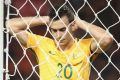 One night in Bangkok: Trent Sainsbury shows his frustration after a missed chance against Thailand.