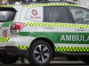 High Speed Chase: The driver is taken away in an ambulance. Pic: Michael Wilson, The West Australian.