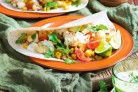 Roasted cauliflower tacos with spicy...