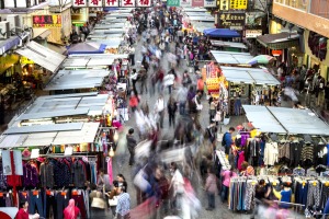 The bustling Ladies Market in Hong Kong's Mong Kok district.