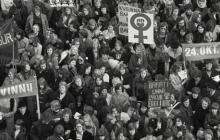 Women on strike in Reykjavik, 1975