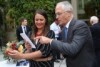 Mikaela Jade of Indigital talks Prime Minister Malcolm Turnbull through her app.