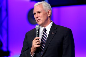 Governor Mike Pence speaking with supporters at a campaign rally and church service at the Living Word Bible Church in Mesa, Arizona, 2 November 2016