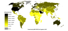 World GDP (PPP) per capita by country