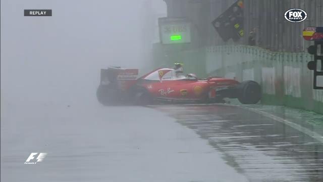 Kimi's crash stops Brazil GP
