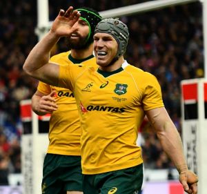 Inspirational: David Pocock led from the front yet again for the Wallabies.