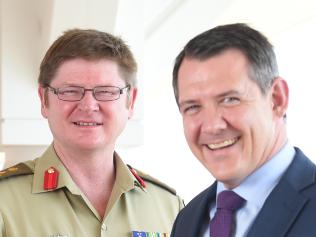 Brigadier Tim Baylis and Chief Minister Michael Gunner