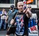 A protester in the Reclaim Australia rally at Martin Place in July last year.
