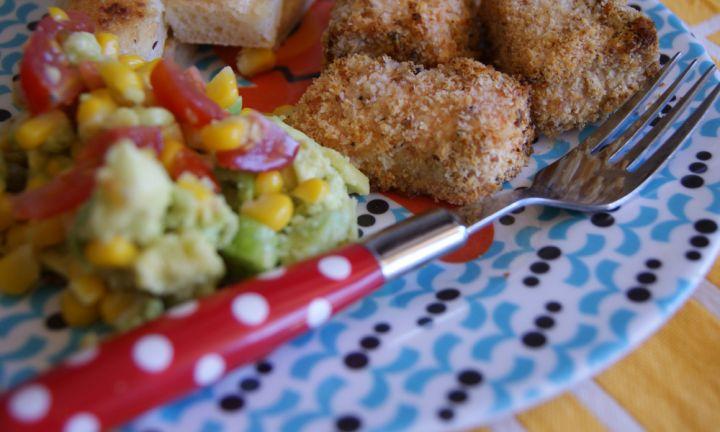 Healthy fish fingers with guac...