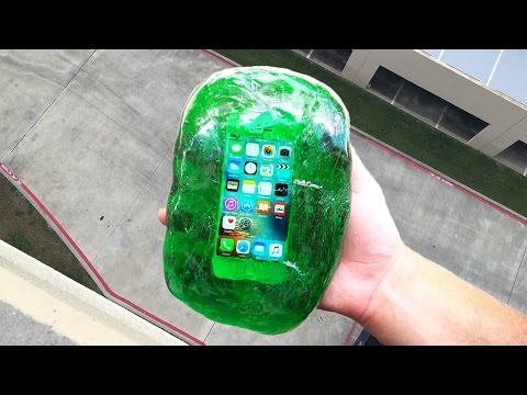 Can Flubber Protect an iPhone SE from 100 FT Drop Test?!