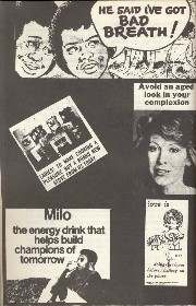 Black and white images of various advertising.