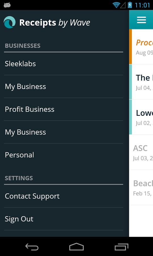    Receipts by Wave for business- screenshot  