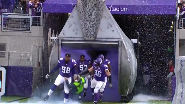 Vikings trample sound guy