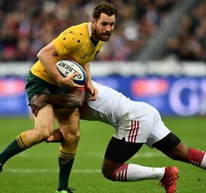 Comfortable: Luke Morahan was impressive at fullback for the Wallabies.