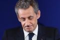 Former French President Nicolas Sarkozy delivers a speech after his defeat in the first round of the French 'Les ...