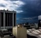 Storm clouds gather over Melbourne.