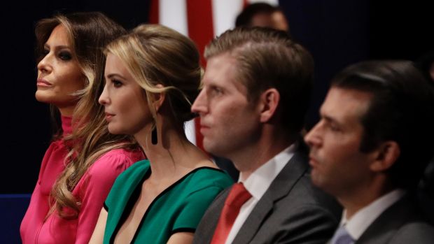 Melania Trump with Ivanka Trump, Eric Trump and Donald Trump Jr, who some foreign businesses and leaders will want to ...