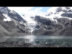 Pelechuco Lake, a glacier lake in the Bolivian Andes