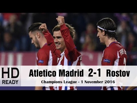 Atletico Madrid vs Rostov 2-1 All Goals & Extended Highlights - Champions League 1/11/2016