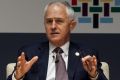 Prime Minister Malcolm Turnbull at an APEC press conference on Friday.