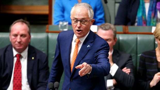 Prime Minister Malcolm Turnbull during question time on Wednesday .