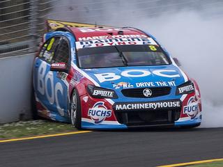 Supplied Unknown Supercars driver Jason Bright crashes out of race 1 of the ITM Auckland SuperSprint Images 1 of 1