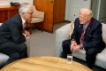 Prime Minister Malcolm Turnbull meets former astronaut Buzz Aldrin at Parliament House.