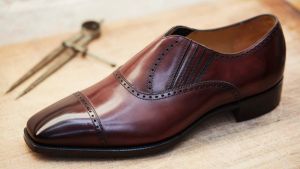 A Zegna shoe, close to being finished.