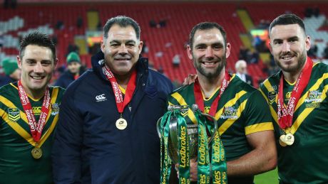 Ambassadors: Cooper Cronk, Mal Meninga, Cameron Smith and Darius Boyd have restored international rugby league's former ...