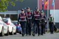 Police at the Melbourne Youth Justice Centre in Parkville.